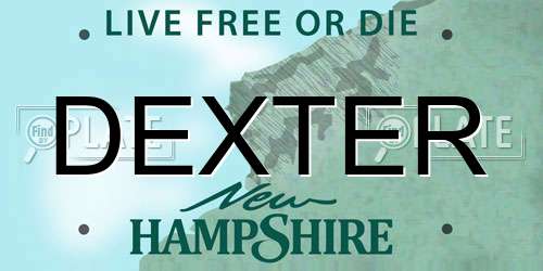 DEXTER New Hampshire License Plate