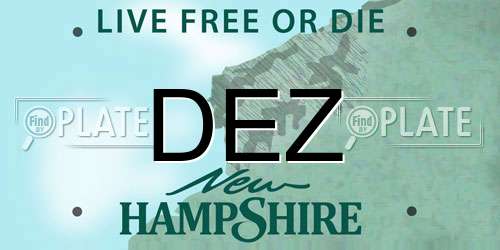 DEZ New Hampshire License Plate