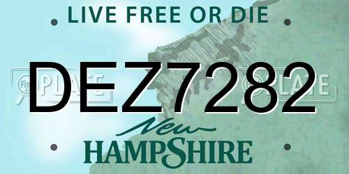 DEZ7282 New Hampshire License Plate