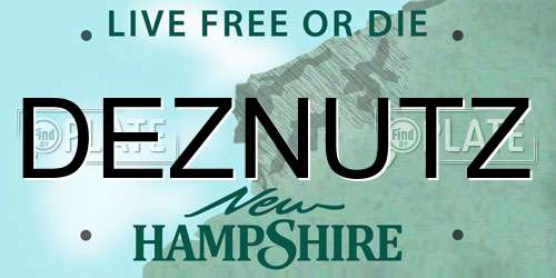 DEZNUTZ New Hampshire License Plate