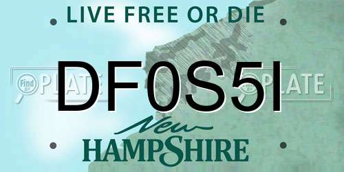 DF0S5I New Hampshire License Plate
