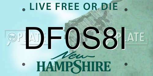 DF0S8I New Hampshire License Plate