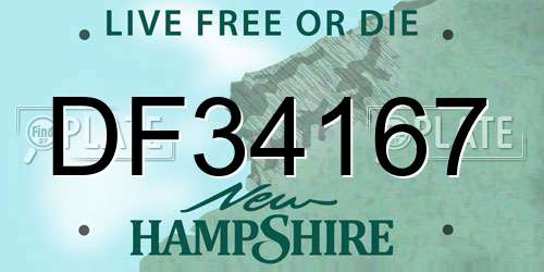 DF34167 New Hampshire License Plate