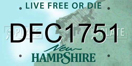 DFC1751 New Hampshire License Plate