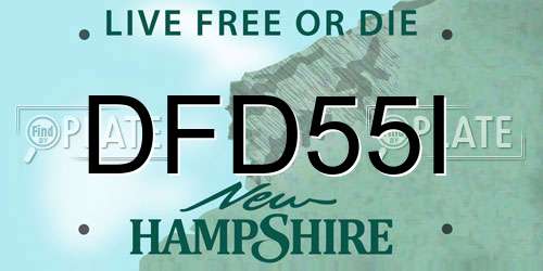 DFD55I New Hampshire License Plate