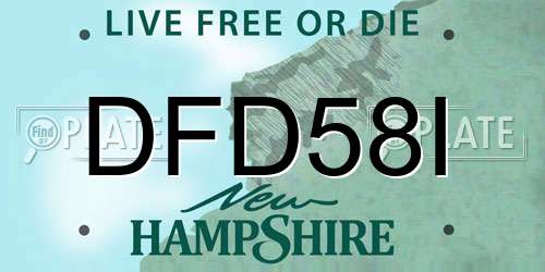 DFD58I New Hampshire License Plate