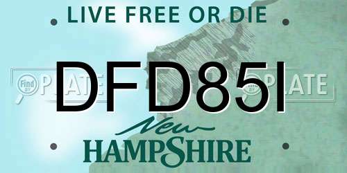 DFD85I New Hampshire License Plate