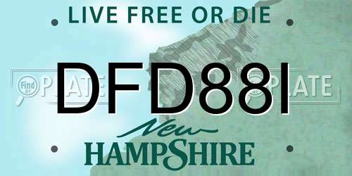 DFD88I New Hampshire License Plate