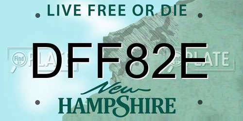 DFF82E New Hampshire License Plate