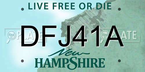 DFJ41A New Hampshire License Plate