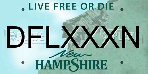 DFLXXXN New Hampshire License Plate