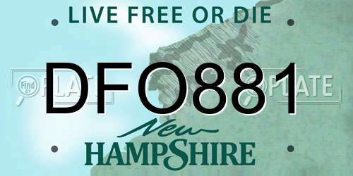 DFO881 New Hampshire License Plate