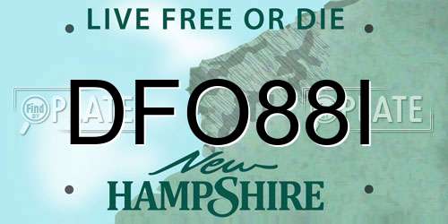 DFO88I New Hampshire License Plate