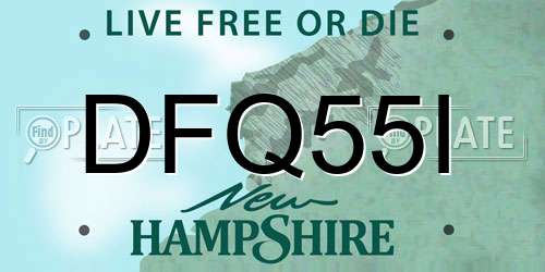 DFQ55I New Hampshire License Plate