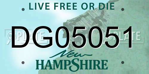 DG05051 New Hampshire License Plate