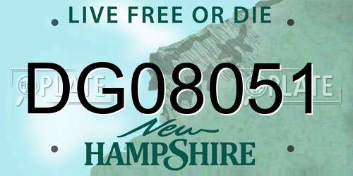 DG08051 New Hampshire License Plate