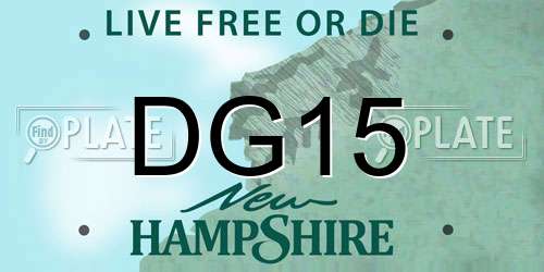 DG15 New Hampshire License Plate