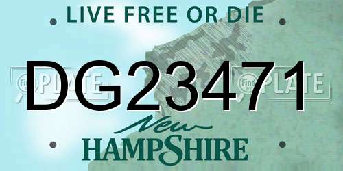 DG23471 New Hampshire License Plate