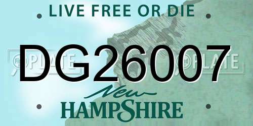 DG26007 New Hampshire License Plate