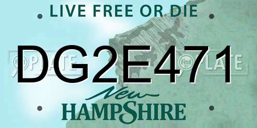 DG2E471 New Hampshire License Plate
