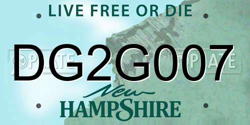 DG2G007 New Hampshire License Plate