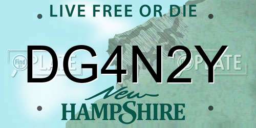 DG4N2Y New Hampshire License Plate
