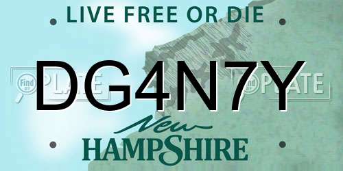 DG4N7Y New Hampshire License Plate