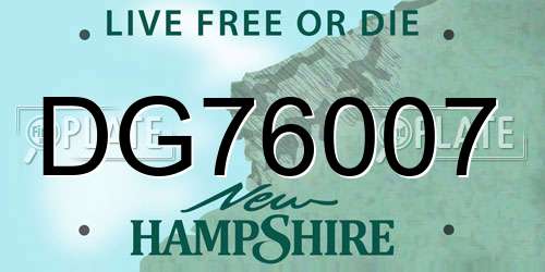 DG76007 New Hampshire License Plate