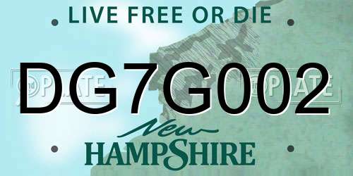 DG7G002 New Hampshire License Plate