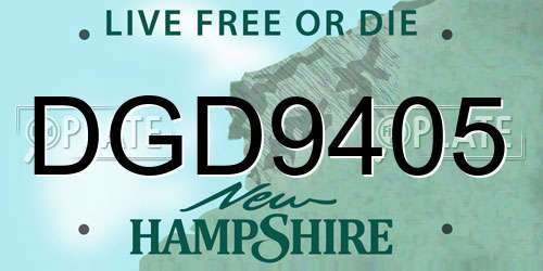 DGD9405 New Hampshire License Plate