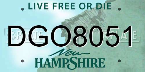 DGO8051 New Hampshire License Plate