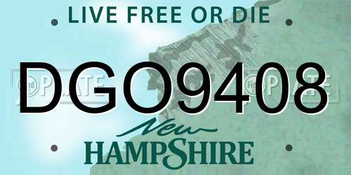 DGO9408 New Hampshire License Plate