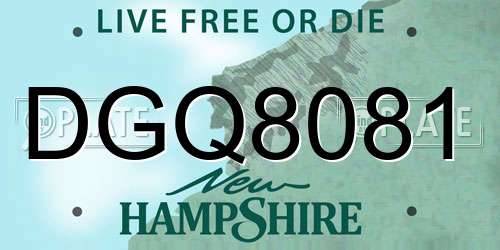 DGQ8081 New Hampshire License Plate