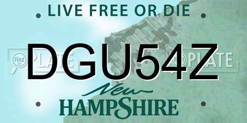 DGU54Z New Hampshire License Plate