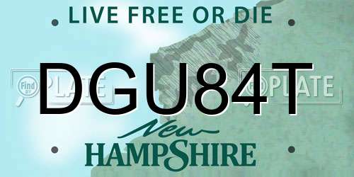 DGU84T New Hampshire License Plate
