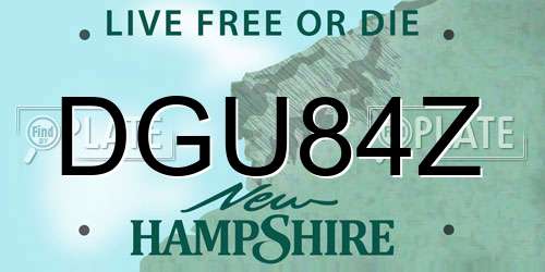 DGU84Z New Hampshire License Plate