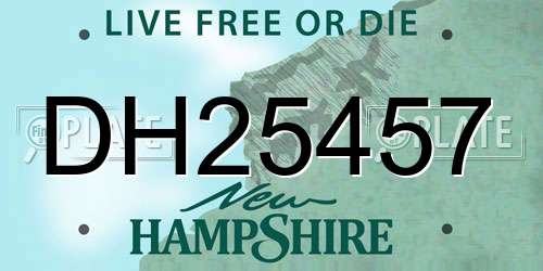 DH25457 New Hampshire License Plate