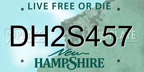 DH2S457 New Hampshire License Plate