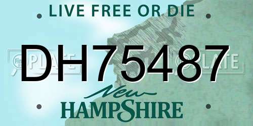 DH75487 New Hampshire License Plate