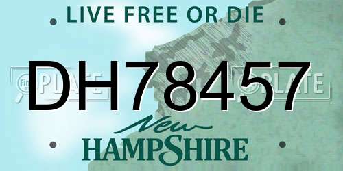 DH78457 New Hampshire License Plate