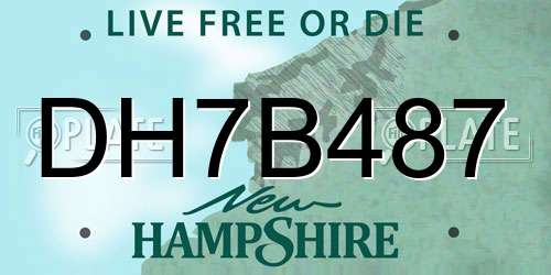 DH7B487 New Hampshire License Plate