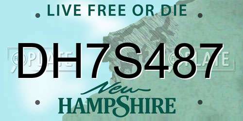 DH7S487 New Hampshire License Plate