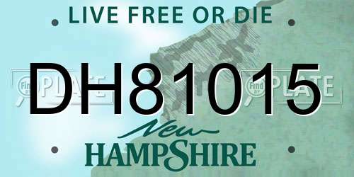 DH81015 New Hampshire License Plate