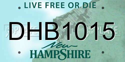 DHB1015 New Hampshire License Plate