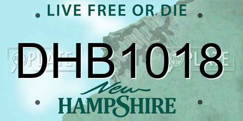 DHB1018 New Hampshire License Plate