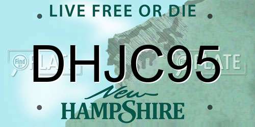 DHJC95 New Hampshire License Plate