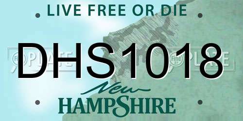 DHS1018 New Hampshire License Plate