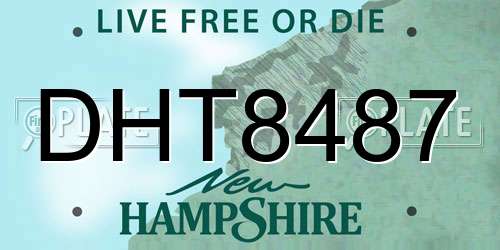 DHT8487 New Hampshire License Plate