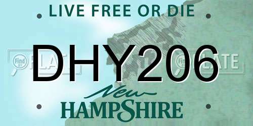 DHY206 New Hampshire License Plate