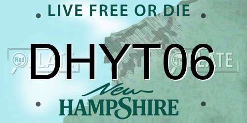 DHYT06 New Hampshire License Plate